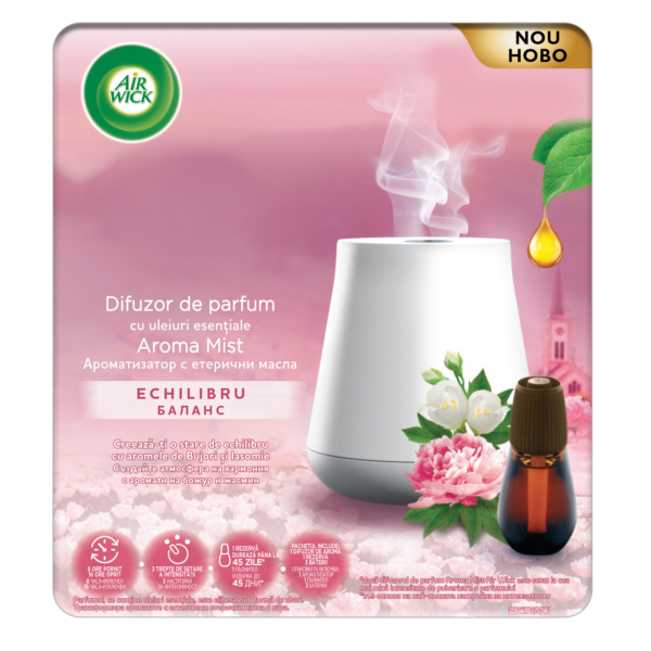 Air Wick Aroma Mist Difuzor de parfum cu uleiuri esentiale odorizant de cameră, Echilibru, 20 ml