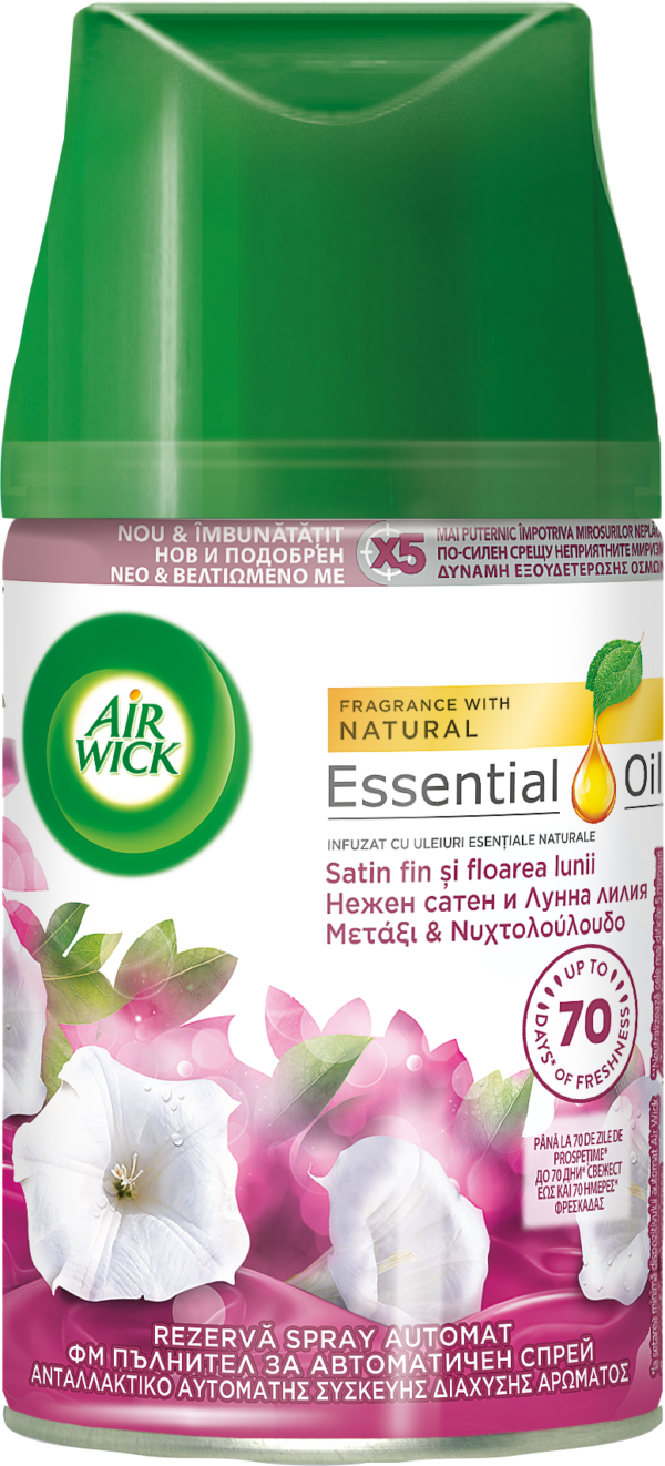 Air Wick Freshmatic rezervă odorizant de cameră, Satin fin și Floarea lunii, 250 ml