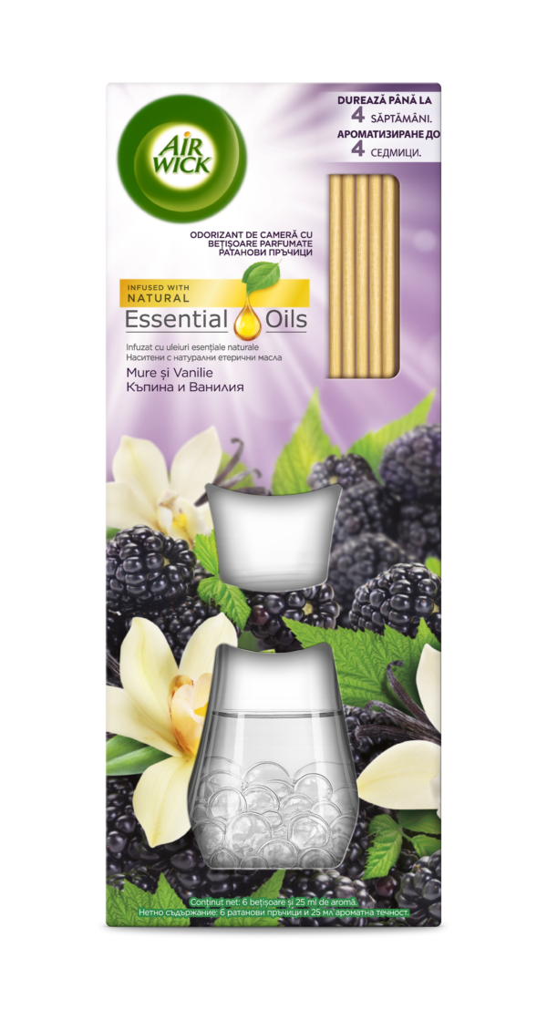 Air Wick odorizant de cameră Reed Diffusers, Midnight&Vanilla, 25 ml