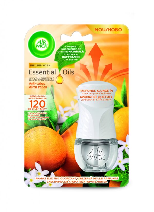 Air Wick odorizant electric de cameră, Anti-tabac, 19 ml