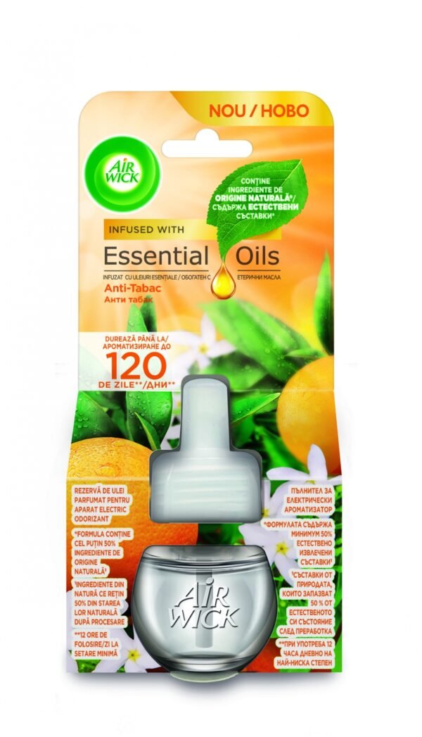 Air Wick rezervă odorizant electric de cameră, Anti-tabac, 19 ml