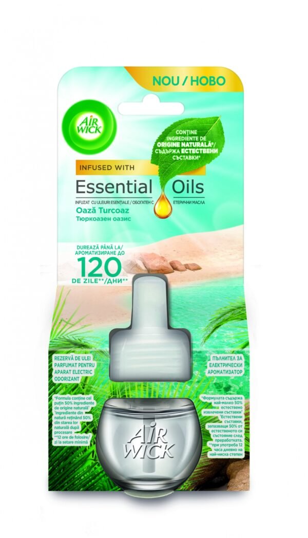 Air Wick rezervă odorizant electric de cameră, Oaza Turcoaz, 19 ml