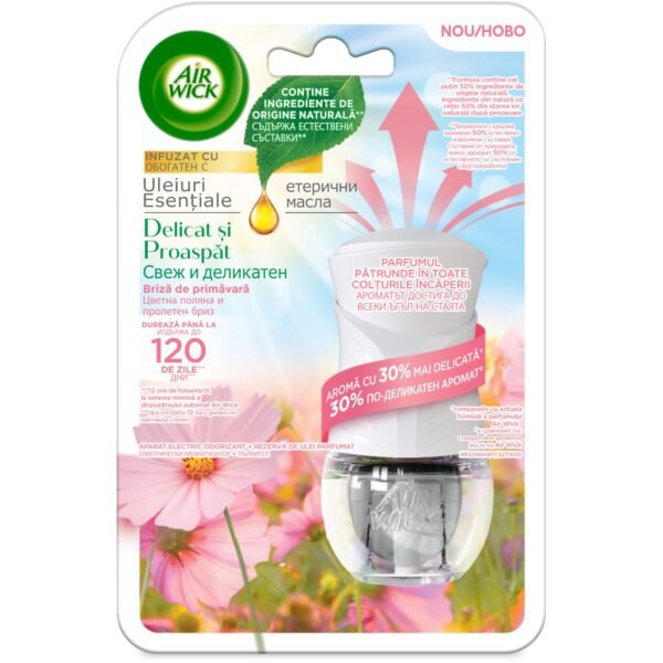 Odorizant electric de cameră Air Wick Light & Fresh, Briza de Primăvară, 19 ml