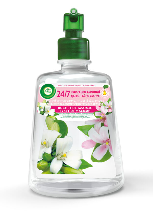 Rezervă odorizant de cameră spray automat fără aerosoli Air Wick, Buchet de Iasomie, 228 ml