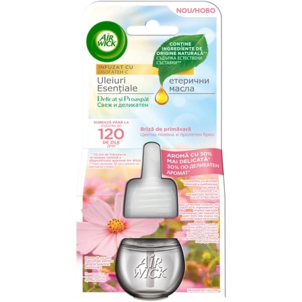 Rezervă odorizant electric de cameră Air Wick Light & Fresh, Briza de Primăvară, 19 ml